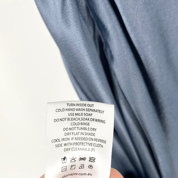 NWT Shona Joy La Lune Button Front Bias Slip Dress in Blue Smoke - Picture 8 of 10